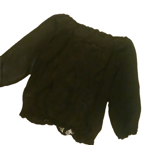 WHITE HOUSE BLACK MARKET SHEER LONG SLEEVE BLOUSE floral TOP - Picture 6 of 6